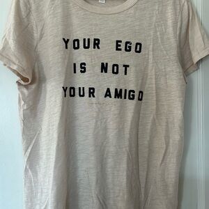 Spiritual Gangster Beige Tee with Black Lettering